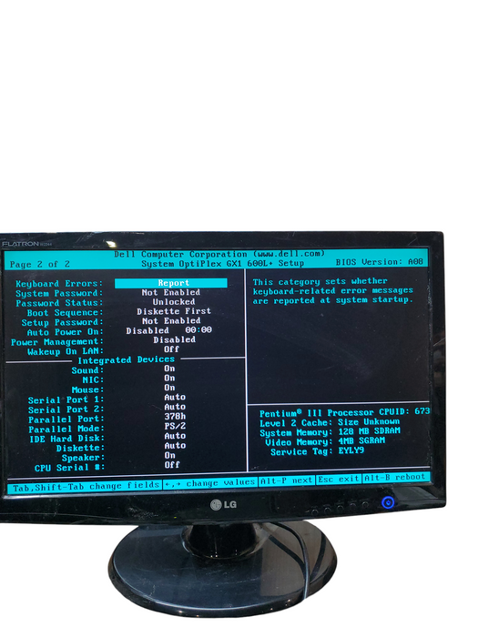 Vintage Dell Optiplex GX1 - Pentium III 600Mhz | 128MB SDRAM | NO HDD