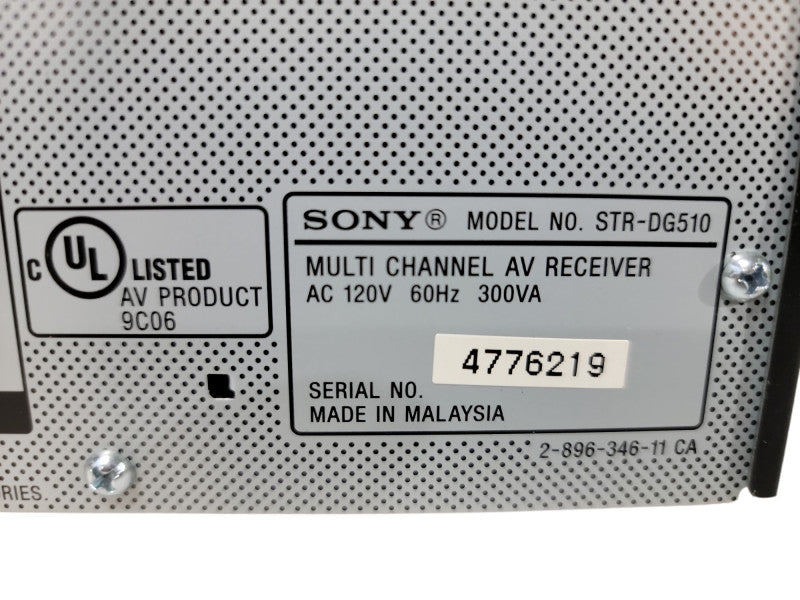 SONY STR-DG510 Home Theater Surround Sound Receiver