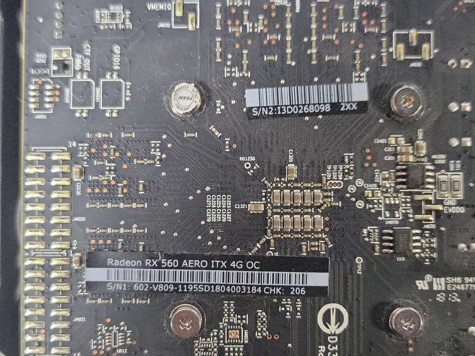 MSI Radeon RX 560 AERO ITX 4G OC Graphics card