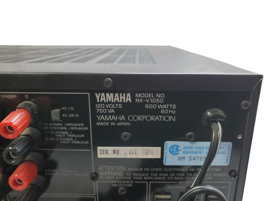 Yamaha Natural Sound Stereo Receiver RX-V1050 *READ*
