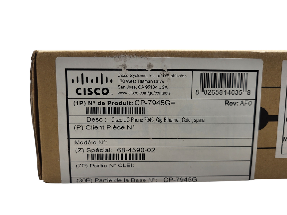 Cisco 7945G IP Phone - 2 Lines - Gig Ethernet - Color Screen - NEW in box