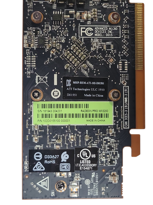 AMD Radeon PRO WX3200 4GB GDDR5 Graphics card, 4x Mini DP, LP bracket