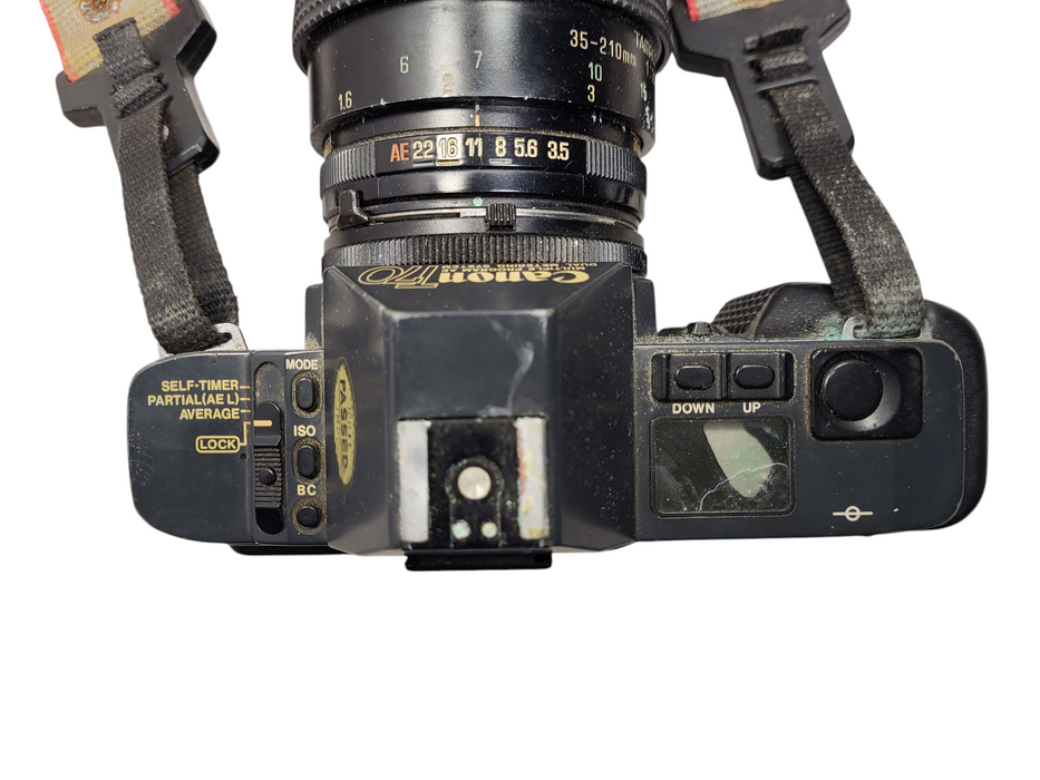 Vintage Canon T70 Film Camera w/ SP Tamron 35-200mm f3.5-4.2 lens