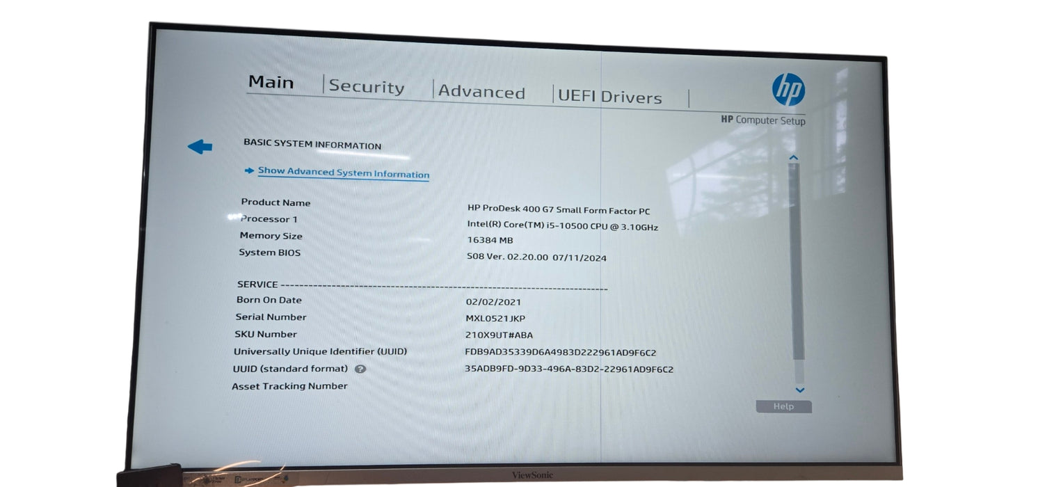 HP ProDesk 400 G7 SFF PC I5-10500 CPU | 16GB DDR4 | 256GB NVMe