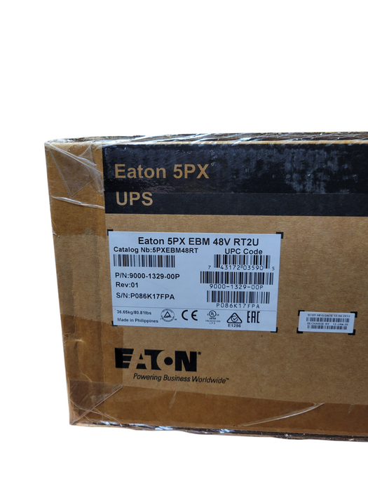Eaton 5PXEBM48RT 5PX EBM 48V RT2U Extended Battery Module Rack Tower UPS (NEW)