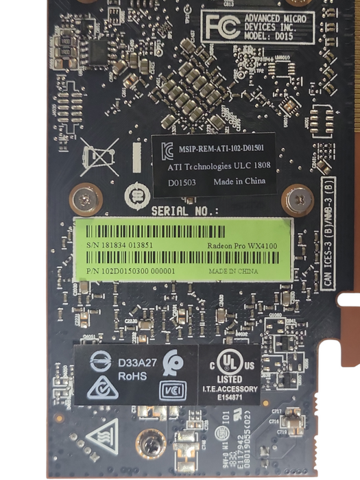 AMD radeon pro WX4100 4GB GDDR5 4x Mini DP Graphics card, FH Bracket