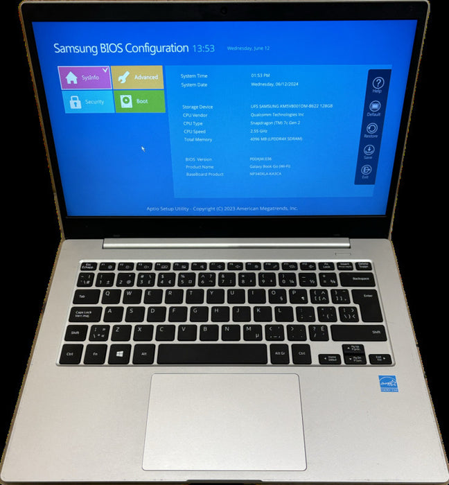 Samsung GalaxyBook NP340XLA Snapdragon 7c Gen 2 CPU 4GB RAM 128GB SSD  Lap200