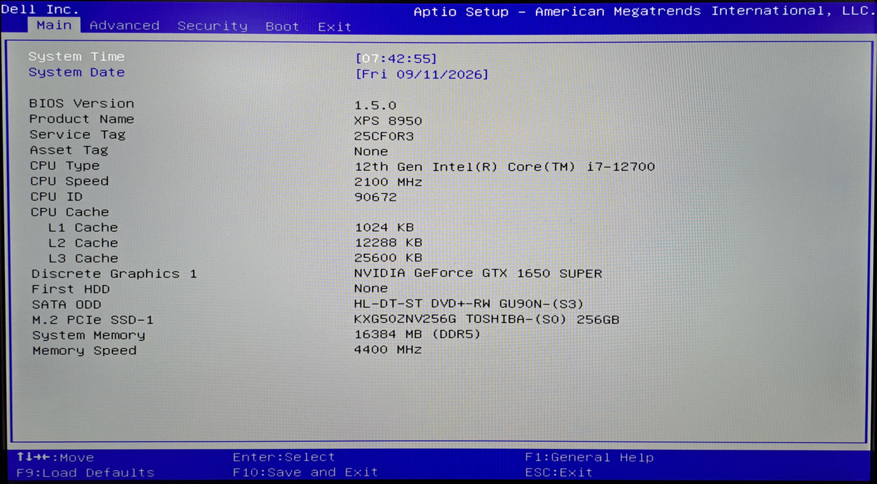 Dell XPS 8950 Tower Intel Core i7-12700, No RAM, GTX 1650 Super, 256GB NVMe READ