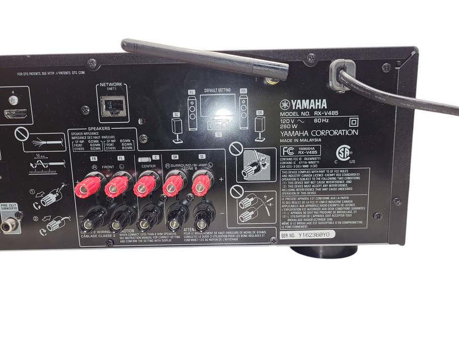 Yamaha RX-V485 5.1-Channel Stereo Receiver WiFi Bluetooth HDMI RXV485 READ