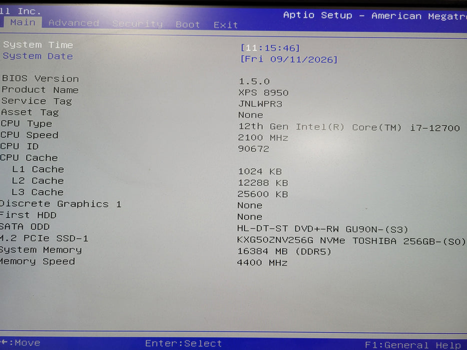 Dell XPS 8950 Tower Intel Core i7-12700, 16GB DDR5 RAM, 256GB NVMe READ