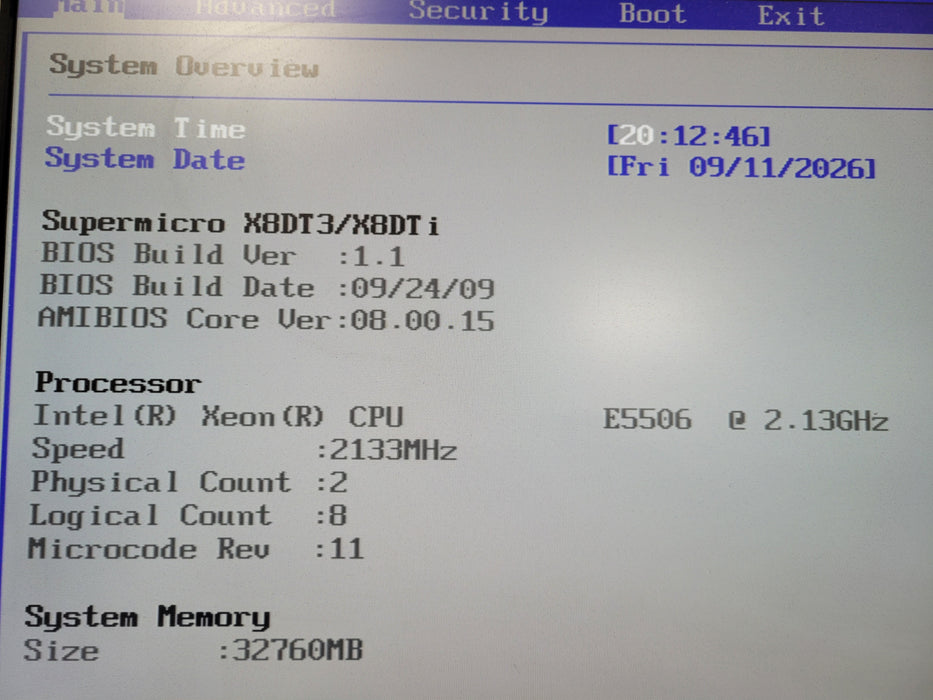 Supermicro  X8DT3/X8DT i Xeon E5506 @ 2.13GHz 32GB RAM
