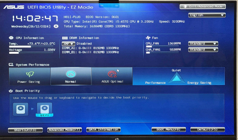Custom PC/ASUS H81I-PLUS, i5-4570 3.20GHz, 16GB DDR3, 1TB HDD, HD7700