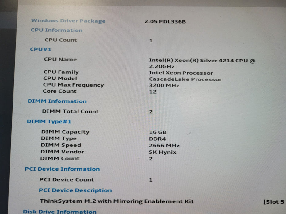 Lenovo ThinkSystem SR630 - Xeon Silver 4214, 32GB DDR4,  - No HDD READ