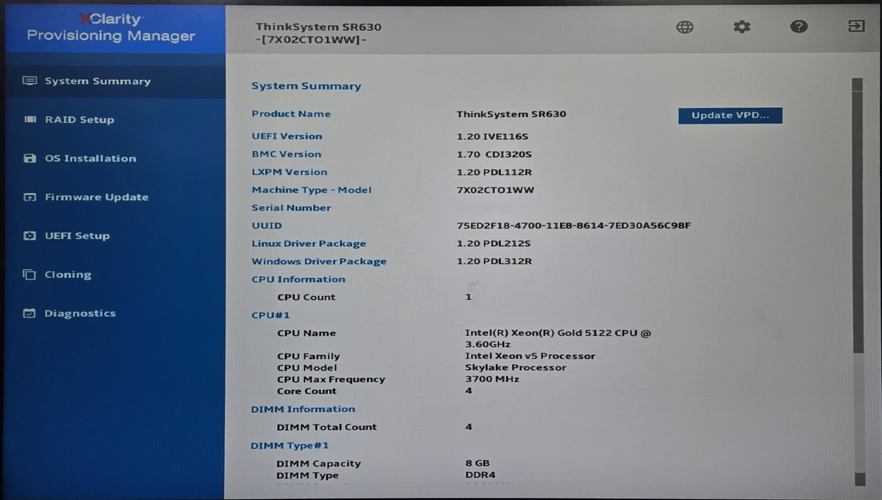 Lenovo ThinkSystem SR630 1U 8x2.5", Xeon Gold 5122, 32GB DDR4, 930-8i 2GB RAID
