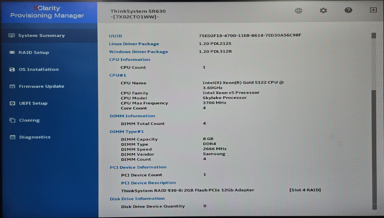 Lenovo ThinkSystem SR630 1U 8x2.5", Xeon Gold 5122, 32GB DDR4, 930-8i 2GB RAID