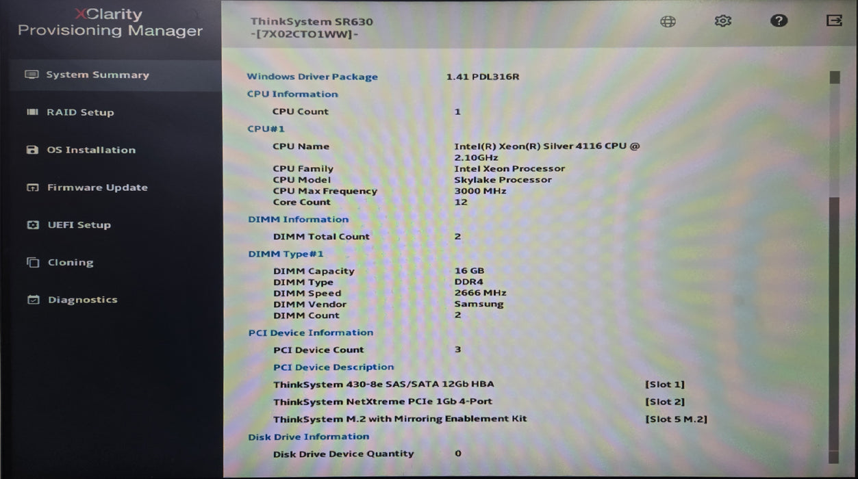 Lenovo ThinkSystem SR630 1U, Xeon Silver 4116, 32GB DDR4, 430-8e, No HDD
