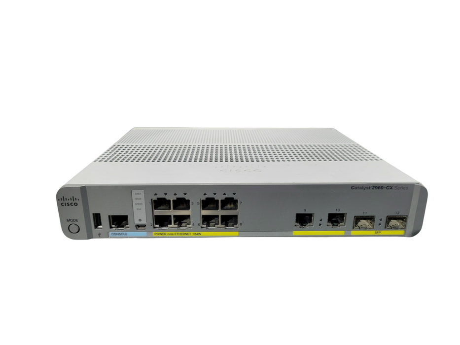 Cisco Catalyst WS-C2960CX-8PC-L 8-Port Gigabit PoE+ Managed Switch LAN Base