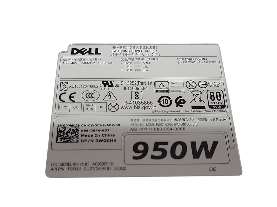 Dell 950W 0WGCH4 Power Supply for Precision T5820 T7820