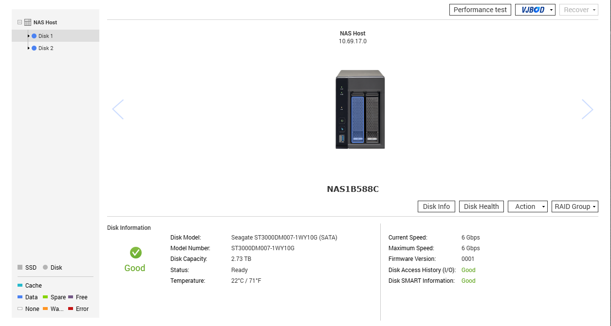 QNAP TS-253A 2-Bays NAS w/ 2x 3TB HDDs. No Power Adapter