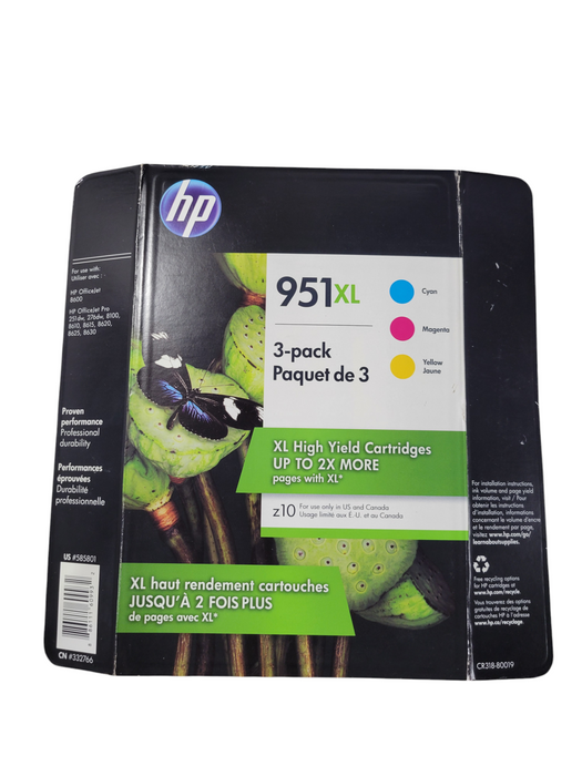 HP 951XL Genuine High Yield Tri-Color Ink 3-Pack Cyan Magenta Yellow