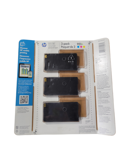 HP 951XL Genuine High Yield Tri-Color Ink 3-Pack Cyan Magenta Yellow