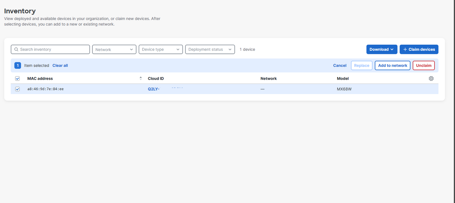 Cisco Meraki MX68W-HW | Cloud Managed Security Appliance UNCLAIMED