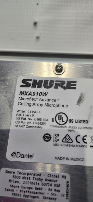 Shure MXA910 Microflex Advance Ceiling Array Microphones – Pair – Tested Working