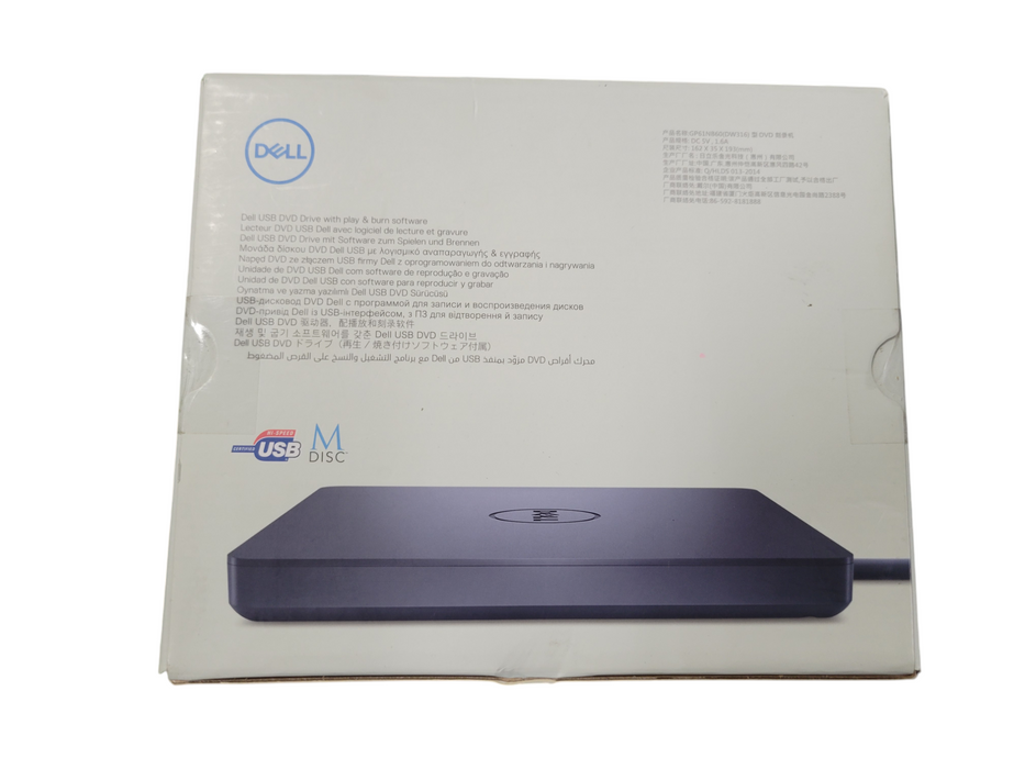 Dell DW316 External USB Slim DVD+/-RW Optical Drive