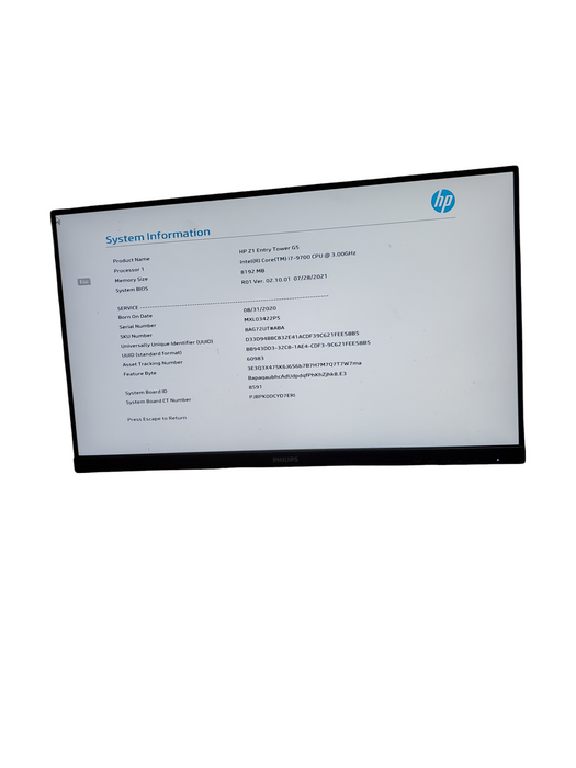 HP Prodesk 400 G7 Desktop SFF PC i5-10500 | 8GB DDR4 | NO-HDD/SSD