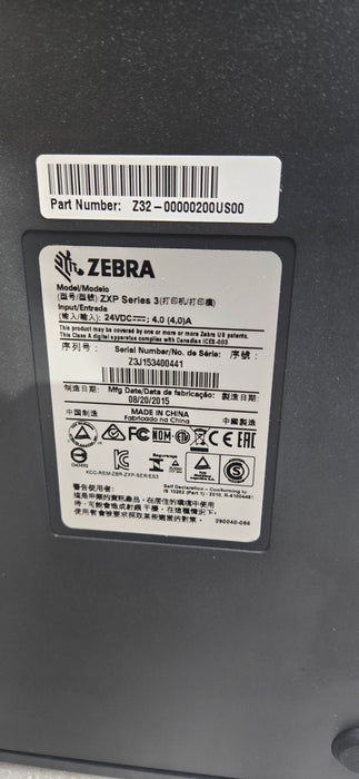 Zebra Z31-ZXP Series 3 Single-Sided Card Printer W/ AC Adapter