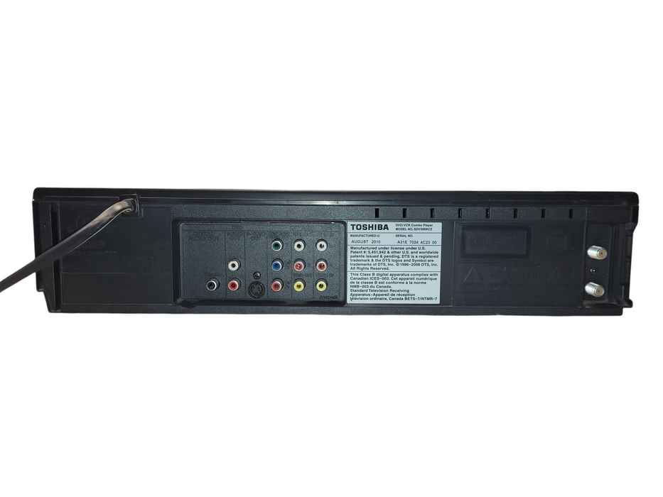 Toshiba SDV398KC2 DVD/VCR VHS Combo Player Recorder No Remote