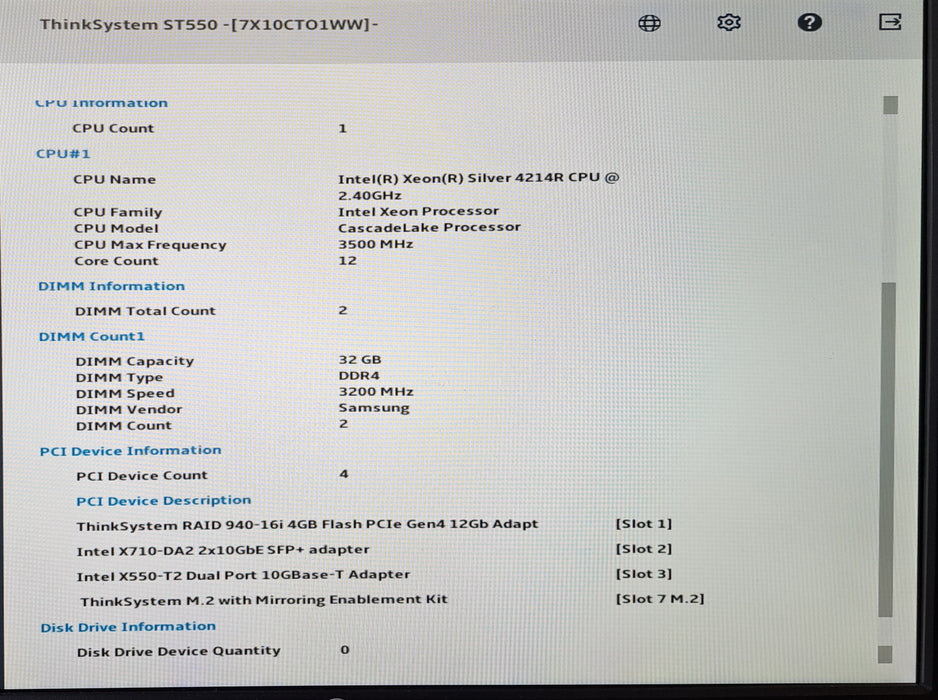 Lenovo ThinkSystem ST550 | Xeon Silver 4214R @2.40GHz, 64GB DDR4, 940-16i, 10G