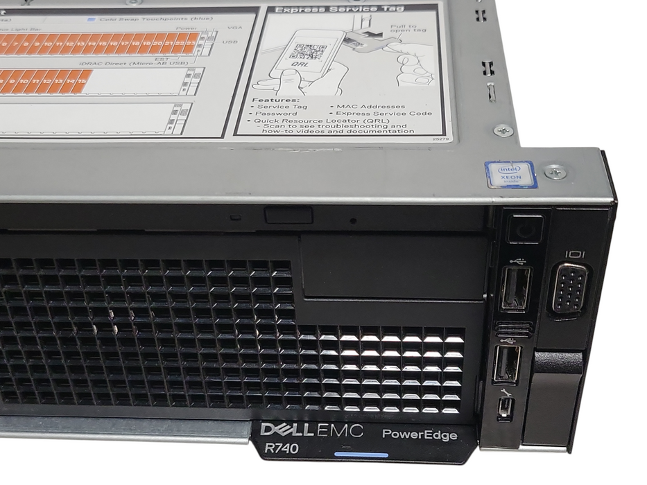 Dell PowerEdge R740 Barebone with 2x CPU Heatsinks only, No PSU/CPU/RAM, READ