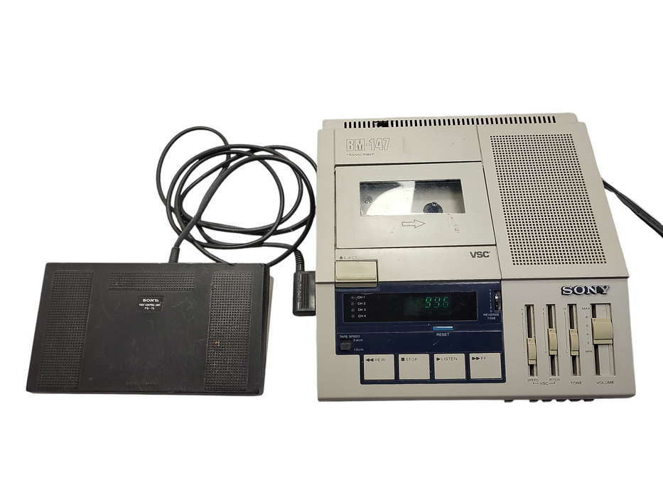 Sony BM-147 Cassette Tape Court Transcriber & Pedal