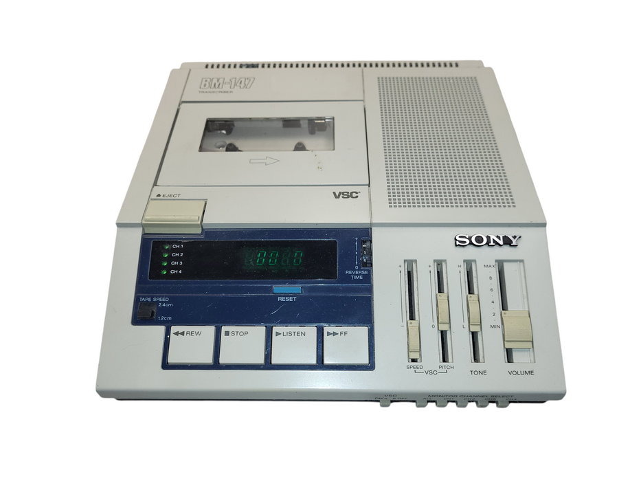 Sony BM-147 Cassette Tape Court Transcriber & Pedal