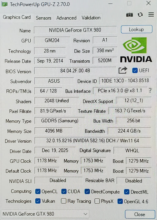 ASUS Strix GeForce GTX 980 DirectCU II 4GB GDDR5 Graphics Card
