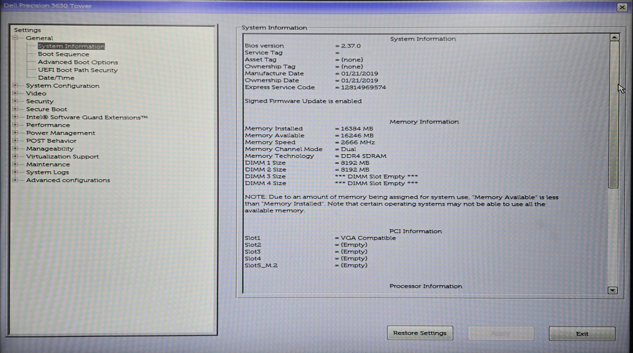Dell Precision 3630, Xeon E-2174G 3.80GHz, 16GB DDR4, No HDD & GPU, 850W PSU