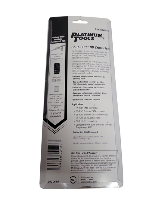 Open-Box Platinum tools EZ-RJPRO HD Crimp Tool 100054