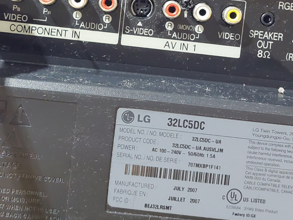 LG 32" LCD TV Model: 32LC5DC with stand