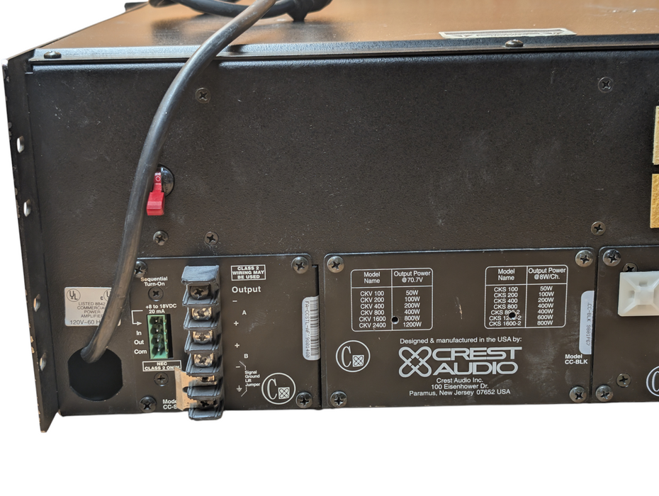 Crest Audio CKS1600-2 Professional Audio Power Amplifier PLEASE READ
