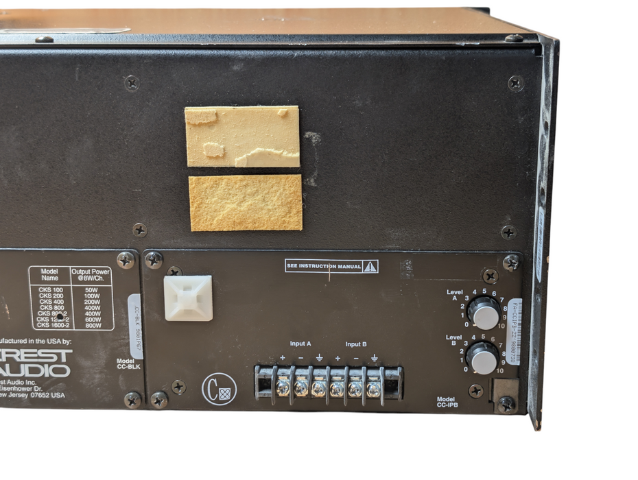 Crest Audio CKS1600-2 Professional Audio Power Amplifier PLEASE READ