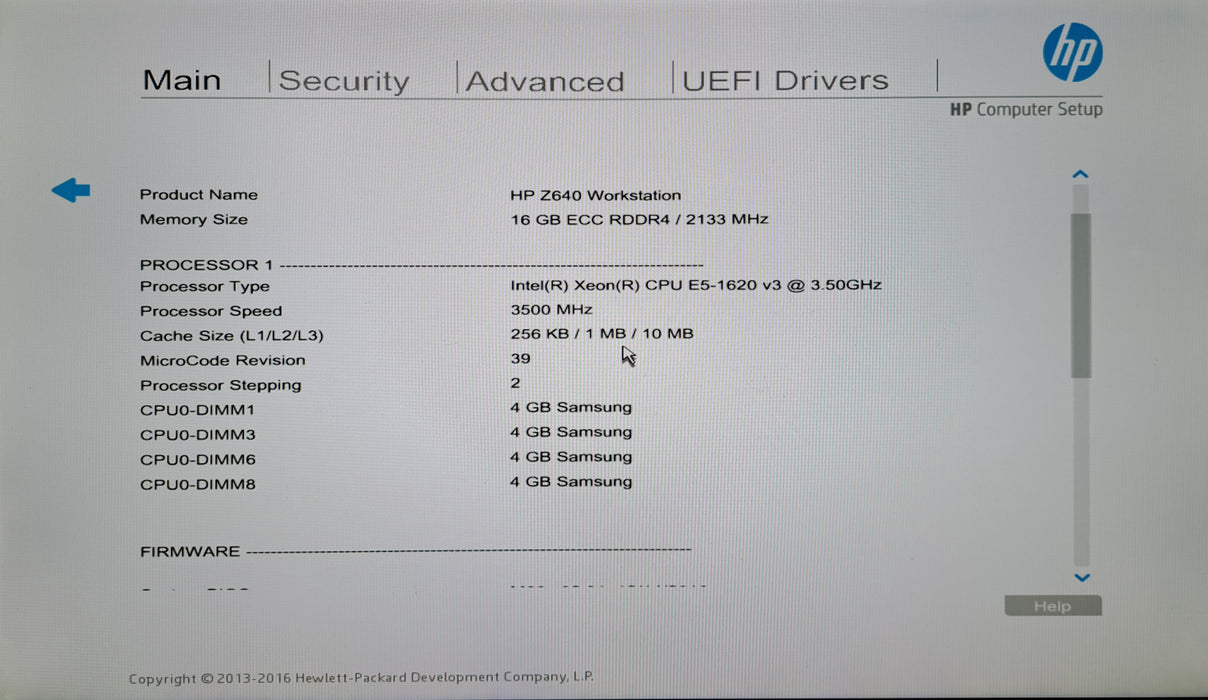 HP Z640 Workstation | Xeon E5-1620 v3 @3.5GHz, 16GB DDR4, Quadro NVS 510, No HDD