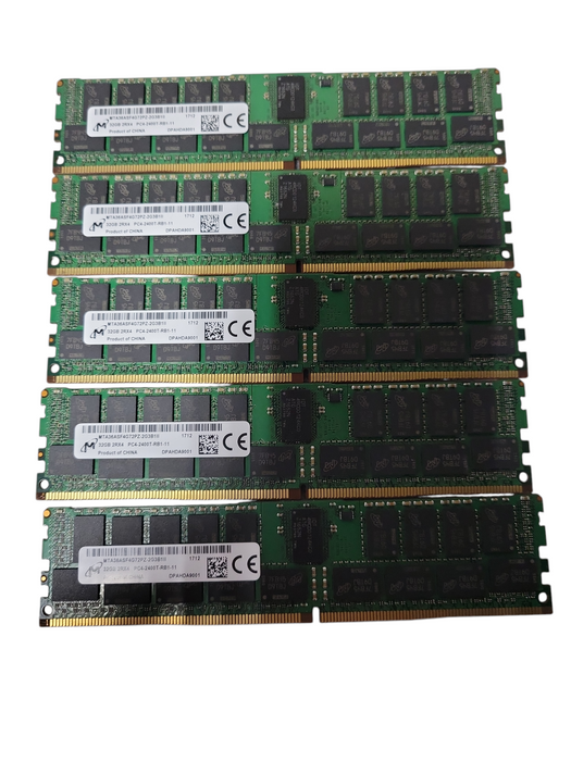 LOT 5x Micron 32GB 2RX4 PC4-2400T-RB1-11 Server Ram