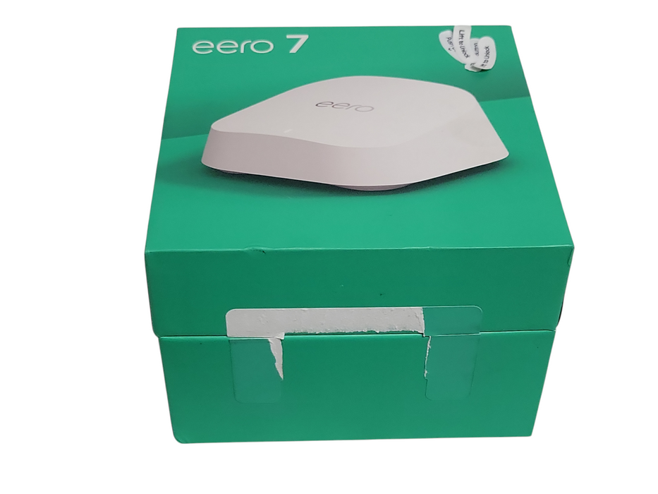 eero 7 Dual Band WiFi 7 PA10001 Mesh WiFi Router w/ Power adapter, read