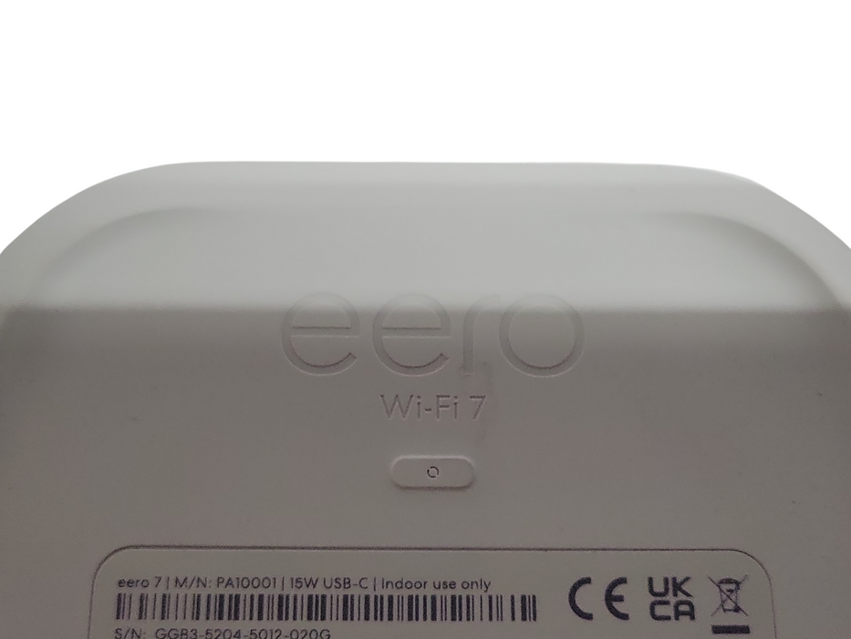 eero 7 Dual Band WiFi 7 PA10001 Mesh WiFi Router w/ Power adapter, read