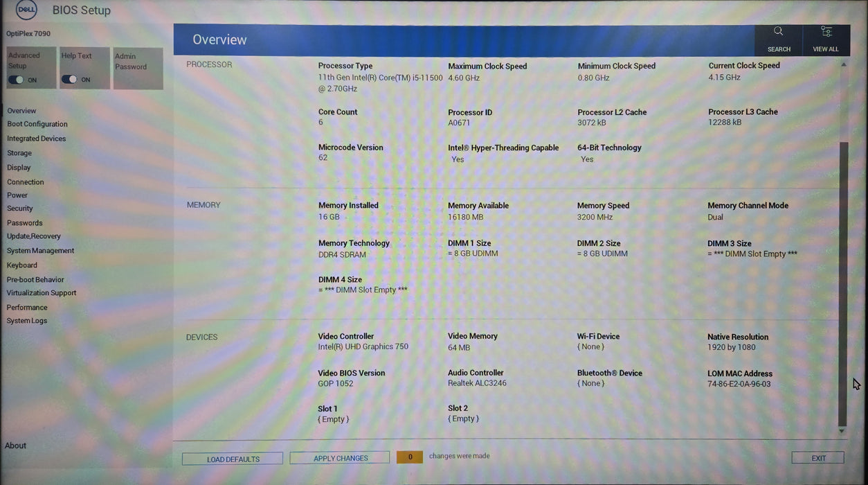 Dell OptiPlex 7090 SFF, i5-11500 2.70GHz, 16GB DDR4, 512GB NVMe