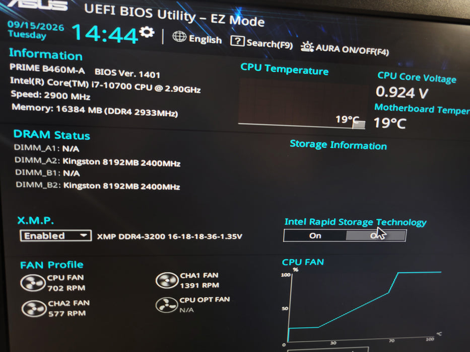Intel Core i7-10700 ASUS PRIME B460M-A 16GB DDR4 + I/O Plate