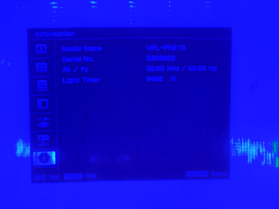 Sony VPL-PHZ10 Projector 5000 ANSI Lumens 1920x1200 Lamp hour: 8496h READ