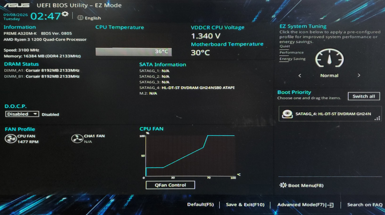 Custom PC | ASUS PRIME A320M-K - Ryzen 3 1200, 16GB DDR4, GeForce 210 - No HDD