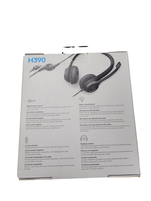 Logitech H390 USB Headset Noise-Canceling Mic Wired Headphones